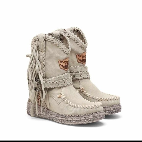 el vaquero Shoes - EL VAQUERO Arya Silverstone Ghost Wedge Moccasin Boots